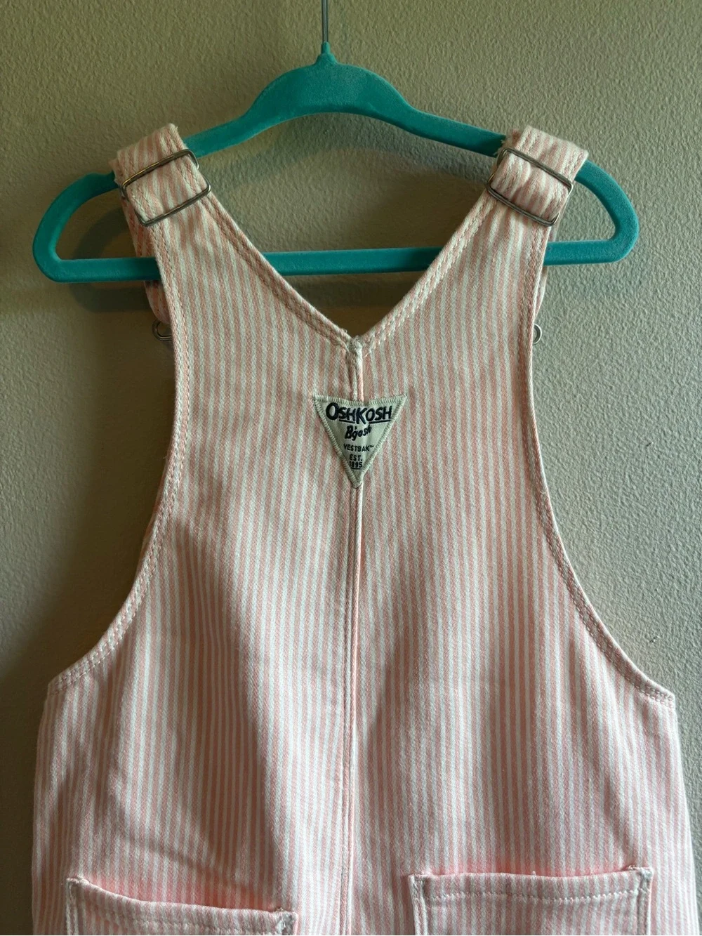 OshKosh B'gosh Light Pink Striped Kids Overalls